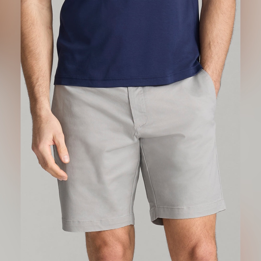 UNTUCKit Stretch Chino Shorts Men Size 42 Gray 9” Inseam Cotton Elastane - Picture 12 of 13